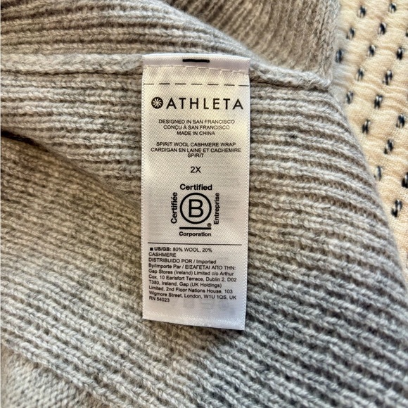 Spirit Wool Cashmere Wrap Cardigan | Athleta | Heather Gray | 2X | NWOT - Picture 9 of 13